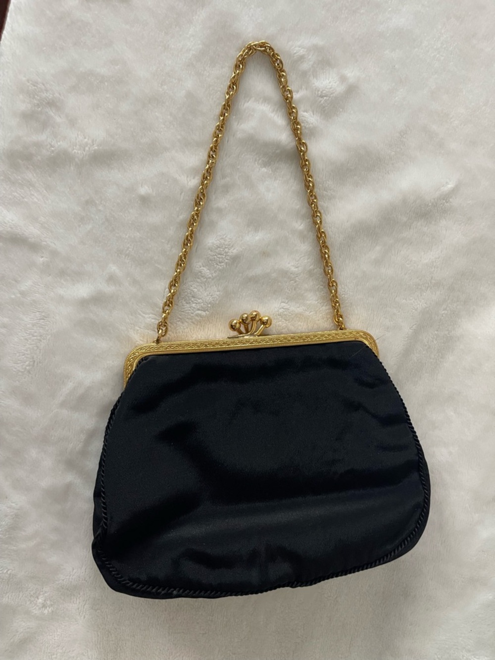 Amazing vintage embroidered tapestry purse, mini gold chain - Picture 5 of 13